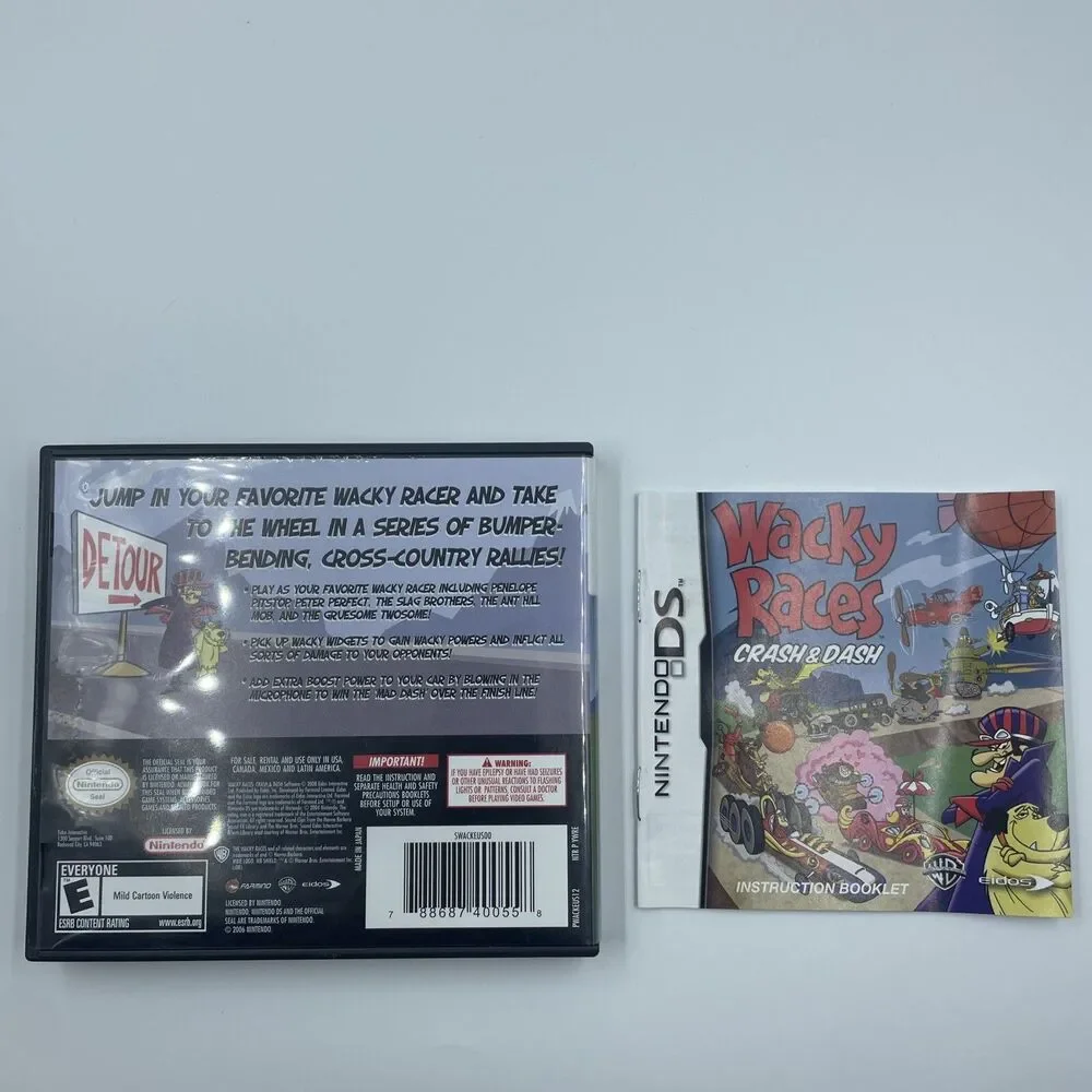 Wacky Races Crash And Dash NINTENDO DS- BOX CASE AND MANUAL ONLY - NO GAME-